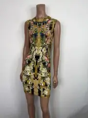 Vtg Alexander McQueen c.SS2013 Hummingbird Print Dress IT38