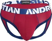 [Andrew Christian] Coolflex Modal Locker Room Jock with Show-It Burgundy M