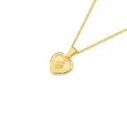 9ct Gold Guardian Angel Heart Pendant