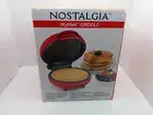 Nostalgia My Mini Griddle 5” Nonstick Cooking Surface Wipes Clean Compact Red
