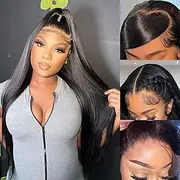 Miss Flower 250 Density Ultra-thin Invisible SKINLIKE HD Lace Front Wigs Human Hair 26Inch 280g Large Lace Space 13x4 Straight Full Frontal Wigs Virgin Human Hair Pre Plucked For Black Women