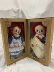 Raggedy Ann & Andy Dolls With Certificate Of Authenticity.