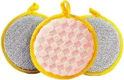 3Pcs Kitchen Dish Sponge Dish Scrubber Scrub Sponges, Non-Scratch Cleaning Sponge Kitchen Cleaning Tools for Dishes