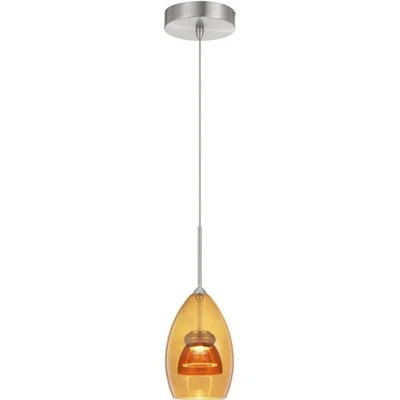 CAL Lighting & Accessories UP-128-AM-AMBCL Double Glass Mini Pendant