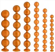 WEETVRI BDSM Silicone Extra Large Golden Anal Beads Huge Anal Dildo Anal Chain With Suction Cup Buttplug G-Spot Stimulate Anus Dilator Anal Plug Masturbation SM Erotic Sex Toys for Men Women(M)