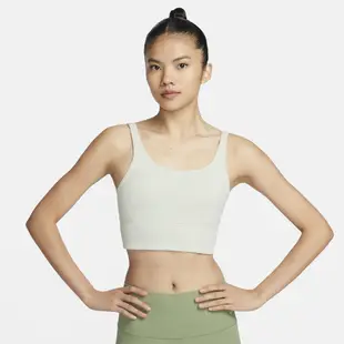 NIKE AS W NK ALATE SOLO RIB BRA 女運動內衣-淡綠-FZ6508020 L 綠色