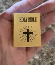 Miniature Holy Bible book Dollhouse Mini elf prop keychain accessories on shelf