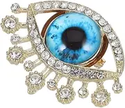[FOMIYES] Big Eye Rhinestone Brooch Pin, Lucky Evil Eye Corsage Jewelry for Women, Decorative Breastpin for Dresses and Scarves