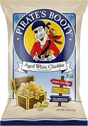 Pirate's Booty Aged White Cheddar Cheese Puffs, Gluten-Free, Kids Snacks, 4oz