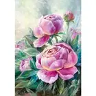 Lush Peony Blossoms Painting Floral Still Life Flowers Botanical Artwork