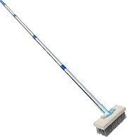 Tktouci Deck Brush with Long Handle - Deck Scrub Brush with Long Handle,Patio Scrubber, Outside Moss Remover, Garden Sweeping Tool for Removing Weeds, Moss, Algae