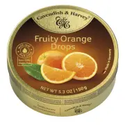 Cavendish and Harvey Orange Gold Hard Candy 5.3 Ounce Premium Tin