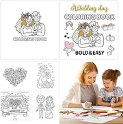 Humkopnl Wedding Activity Book, Kids Coloring Placemats for Wedding Day, 40 Pages Coloring Wedding Place Mats, Children's Wedding Coloring Books for Age 4+ Years
