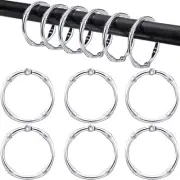 Karenhi 12 Pieces Round Shower Curtain Hooks Rings, Rust Silver, Rustic Style