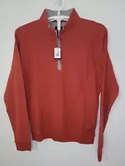 NWT Johnnie O Sully Performance Mens Small 1/4 Zip Cider Red Golf Pullover