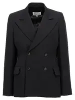 [Maison Margiela] Maison Margiela-Double-Breasted Blazer Blazers Nero-Donna 42IT Black