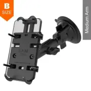 RAM Twist-Lock Suction Cup Medium Arm Quick Grip Phone Kit 1" Ball
