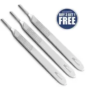 3Pcs Dental Scalpel Handle Stainless Steel Knife Blade Holder