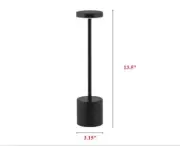 Rechargeable (USB) LED Touch Restaurant & Room 3 Colors Table Desk Lamp Black
