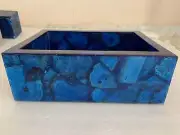 18" x 14" Blue Agate WashBasin / Agate Bathroom Sinks / Home Decor
