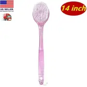 1 Pc Pink 14" Exfoliating Back Scrub, Shower Bath Body Brush Scrubber & Massager