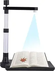 Adjustable HD High USB Book Image Document Camera Scanner Dual Lens (10 Mega-Pixel & 2 Mega-Pixel) Max. A3 Scanning Size with OCR Function Light for Classroom Office Library Bank