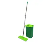 Sabco 110cm Clean Ease Flat Mop Wringer Set Dual Chamber Bucket Home Cleaning