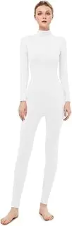 [UINASH] Long Sleeve Unitard Mock Turtleneck Footless Spandex Bodysuit Costume Jumpsuit Adult Unisex