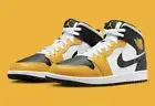 Nike Air Jordan 1 Mid Yellow Ochre Black Shoes Sneakers Mens Size US 11.5 New✅