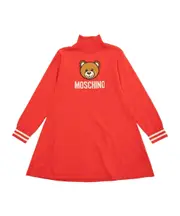 Moschino Kids Teddy Bear Printed High Neck Dress 8Y,14Y,12Y,10Y Red