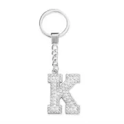 Initial Letter Keychain/Crystals Keyrings A-Z Letter Keychain For K-silver