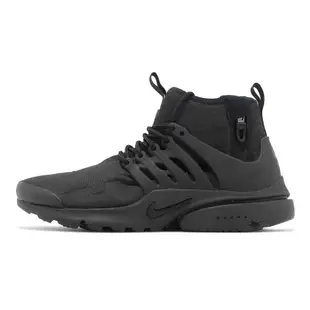 Nike 休閒鞋 Air Presto Mid Utility 男鞋 全黑 Triple Black 魚骨鞋 DC8751-003