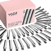 YGDZ Alligator Hair Clips, Silver Metal Single Prong Duck Bill Alligator Curl Clips with Teeth, DIY Crafts Arts Projects Hairbow Accessory 4.5cm