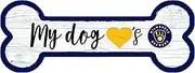 MLB Milwaukee Brewers Unisex Milwaukee Brewers Dog Bone Sign, Team Color, 6 x 12