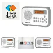 AM/FM/Portable Digital Radio with Protective Bumper White/Gray
