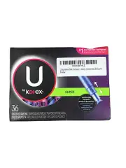 U By Kotex SUPER 36 Count TAMPONS Unscented Plastic Applicator NEW