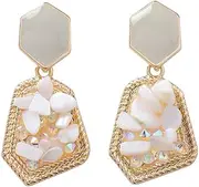 Fashion Literature and Art Retro Irregular Crystal Shape Earrings Short Fashion Temperament Geometric Earrings Earrings Women's Earrings