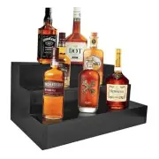 Wood Liquor Bottle Shelf 3 Tier Bar Shelf Freestanding 16 Inch Wide Black
