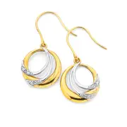 9ct Gold Diamond Circles Earrings