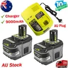 2X 18V 9.0Ah Lithium Battery For RYOBI P108 ONE+ PLUS P104 P107 Charger