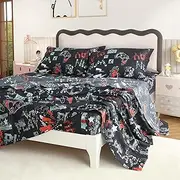 SDY 4PCS Gaming Bed Sheet Full,Super Cute Soft Game Console Bedding Sheet Sets for Boys, Girls, Kids and Toddler, Bed in a Bag with 1 Fitted Sheet+ 1 Top Flat Sheet + 2 Pillowcases