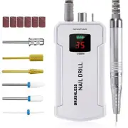 Professional Nail Drill Machine, 35,000RPM Portable Brushless Nail Drill Rechar