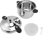 ZenithAur Dual Handle Kitchen Cookware, Stainless Steel Pressure Cooker with 80kpa Pressure Canner, Large Capacity for Gas & Induction Stoves (10L)