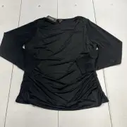 Boohoo Black Double Layer Ruched Cross Over Top Women’s Plus Size 18