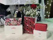 AUTHENTIC CHANEL COCO ROUGE NOTEBOOK & COSMETIC BAG SET