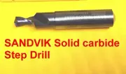 1/2 in Sandvik Solid Carbide Step Drill bit with 5/16" Pilot Split point tip 90
