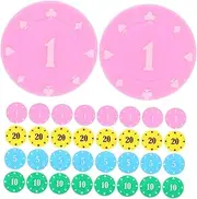 Generic 100pcs Chip Prop Mahjong Chips Board Game Poker Substitute Educational Tool Count Add Subtract