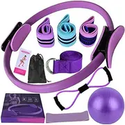 Pilates Essentials Kit for Women, New Better Me Pilates Kit, Yoga Sets for Women, Pilates Rings Booty Bands, Hip Exercise Band Yoga Ball 25cm Figure 8 Resistance Band