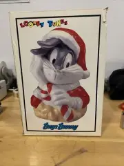 VINTAGE BUGS BUNNY SANTA CLAUS CHRISTMAS COOKIE JAR - MIB - LOONEY TUNES - 1993