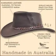 【oZtrALa】 KANGAROO Leather JACARU Hat Cowboy Outback Mens DrizaBone AUSTRALIAN ~